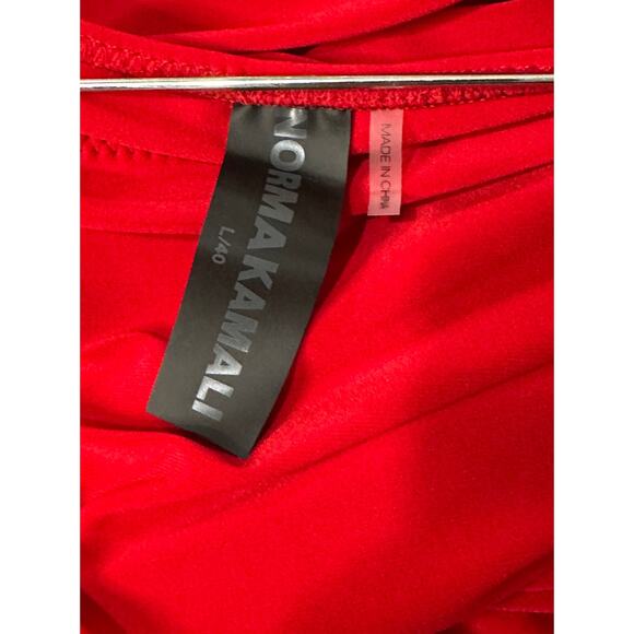 Norma Kamali Diana Uneven Flair Mini Dress Red Size Large/40 NWT One Shoulder - Picture 11 of 11